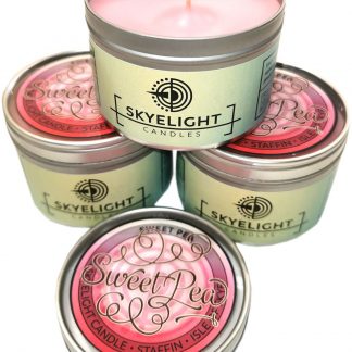 Sweet Pea Tinned Candle by Skyelight Candles