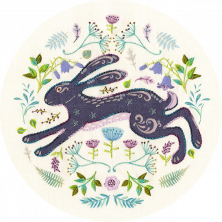 Folk Hare (EKP2) Embroidery Kit by Derwentwater Designs