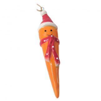 Carrot Ceramic Christmas Tree Decoration by Giftware Trading