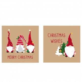 Pack of 12 Kraft Gonk Christmas Cards (Two designs)