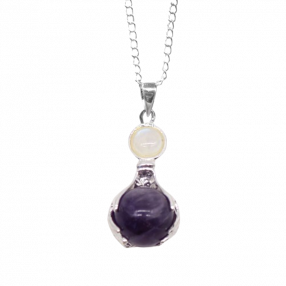 lilypond gift mindin linithgow gemstone necklace pendant healing hands amethyst