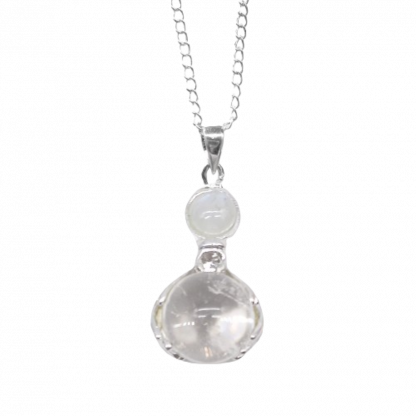 lilypond gift mindin linithgow gemstone necklace pendant healing hands clear rock quartz