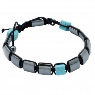 lilypond gift mindin linithgow magnetic hematite bracelet shamballa turquoise cuboids adjustable