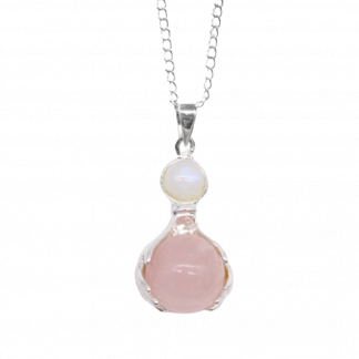 lilypond gift mindin linithgow gemstone necklace pendant healing hands rose quartz