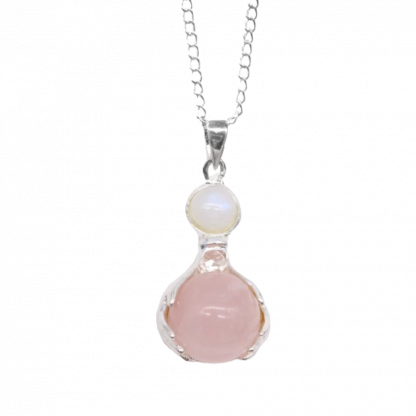 lilypond gift mindin linithgow gemstone necklace pendant healing hands rose quartz